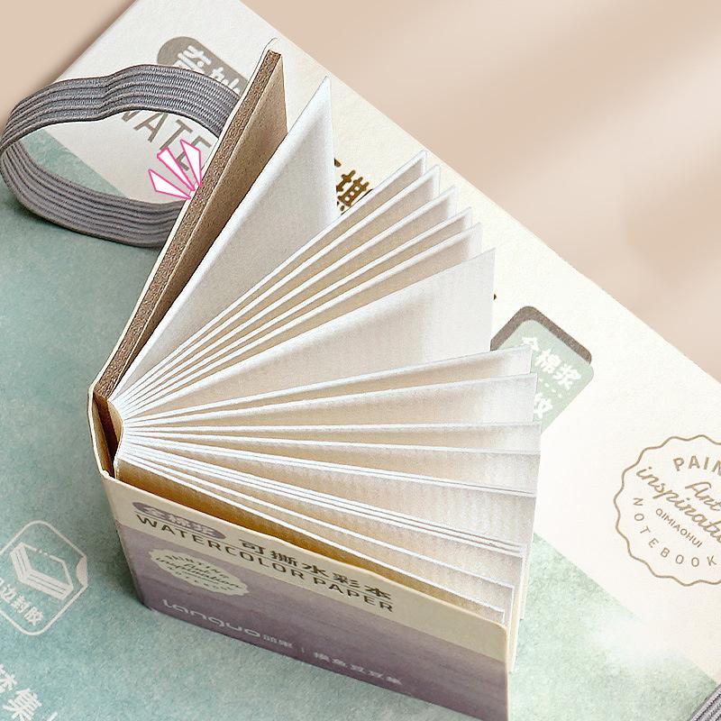 Firkantet Tegnepapirbok i Bomull 300Gsm For Kunstner Akvarell Tegne Notatbøker Mini 20 Ark Skissebok Student Skolemateriell