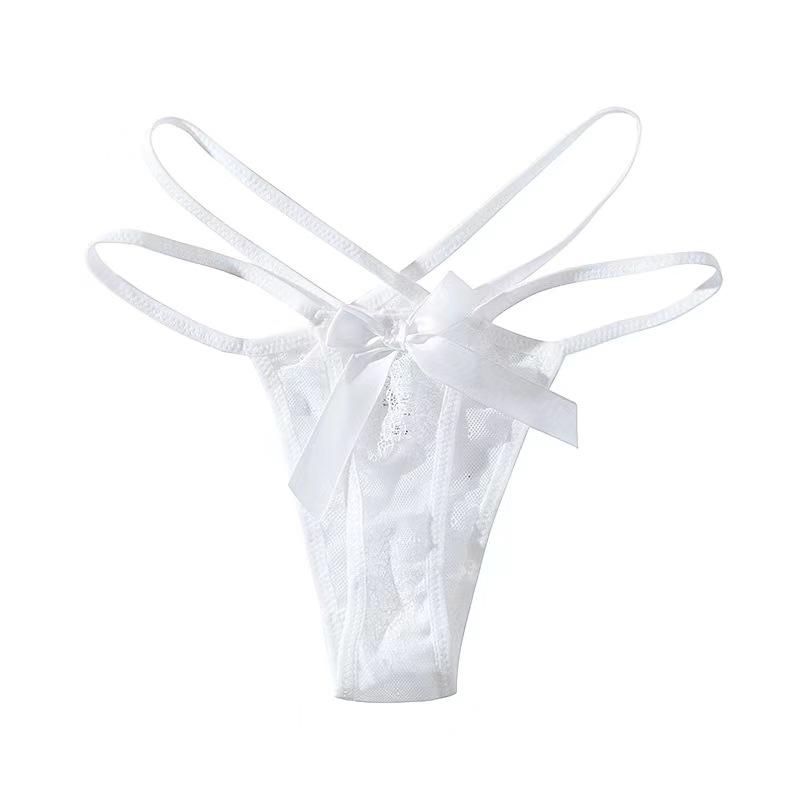 Lace Sexy Thong Cross Strap Low Waist Elastic Thin String Panties