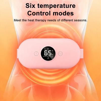 Portable Period Heating Pad Rechargeable Belt with LED Display 6 Temp & Vibration Modes Cramp Relief Massage Pad for Women