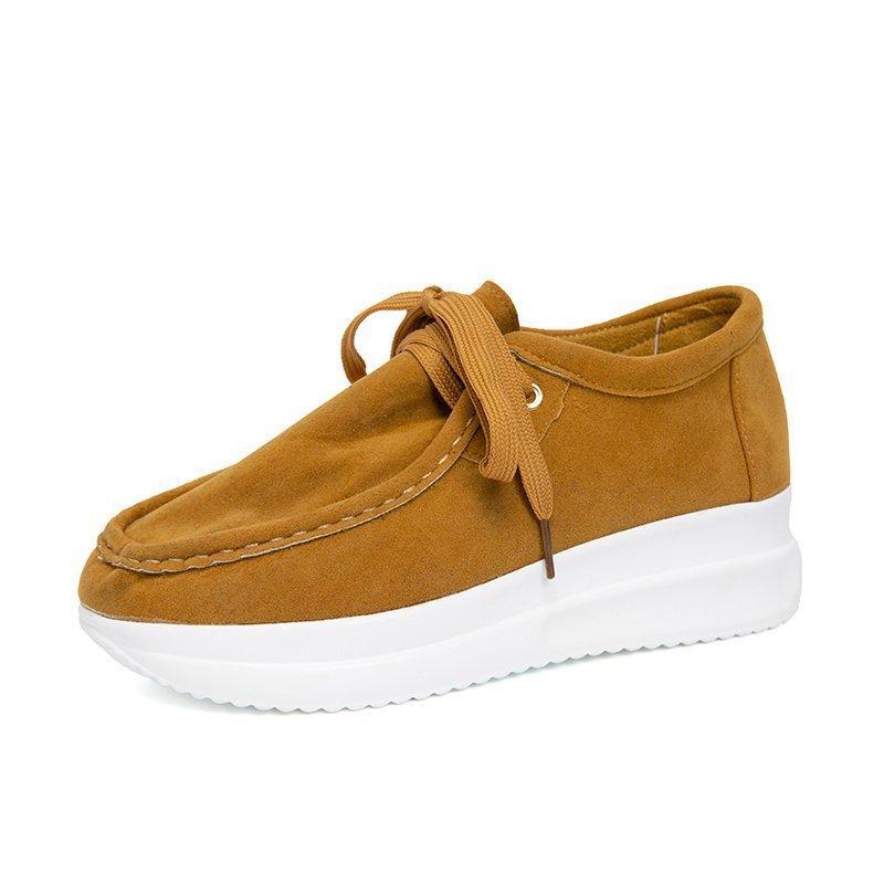 

Foreign trade large size casual single shoes women s 2021 autumn platform 43 size loafers lace-up women s shoes wedge heel single shoes 35 жёлтый