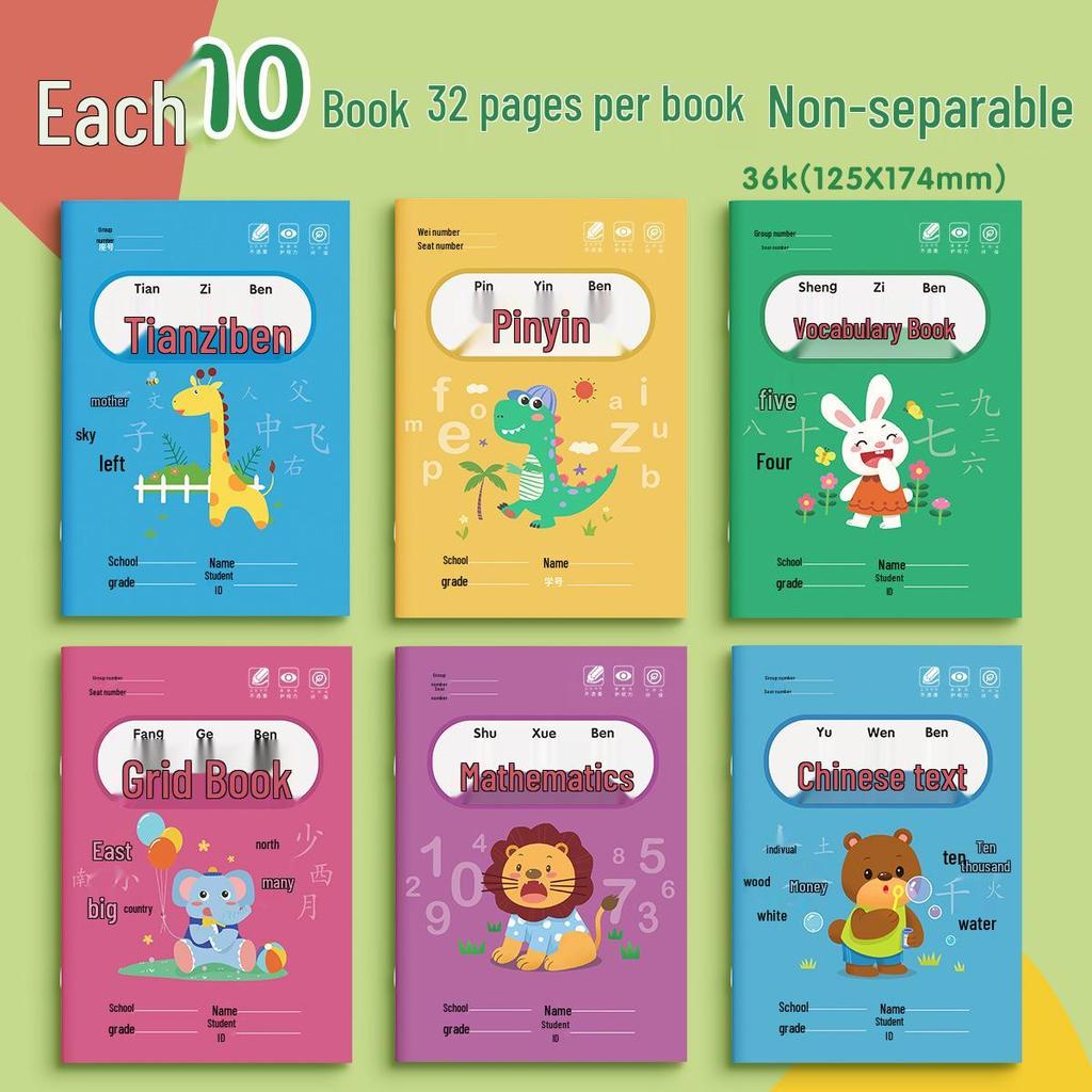 Tian Zi Ge Kindergarten Pinyin & Math Practice Workbook for Primary Students
