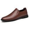 Men's Casual Cowhide Slip-on Loafers - Spring and Autumn Leather Shoes, Large Size Lazy Fit