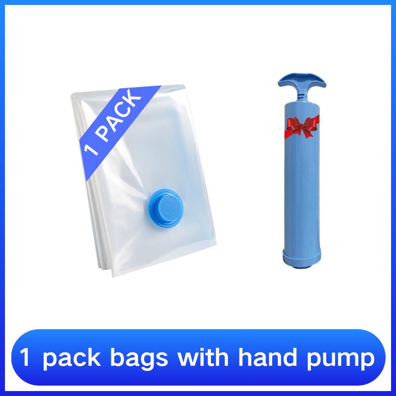 Vacuum Storage Bags With Valve Transparent Folding Compressed Space Storage Bag Travel Seal Packet Organizers For Towel Cloth