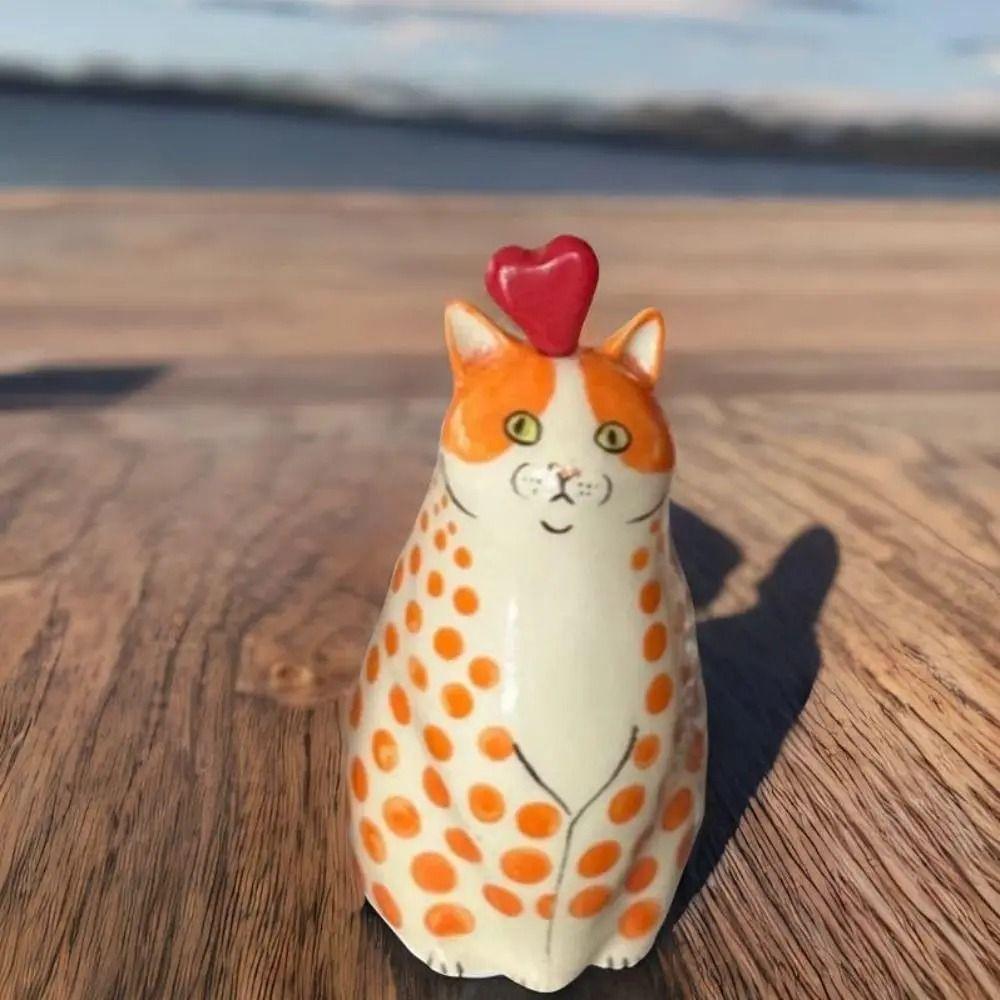 Creative Resin Cat Vase Cute Tiny Animal Flower Vase Gift Polka Dot Cat Vase  Wedding Decor
