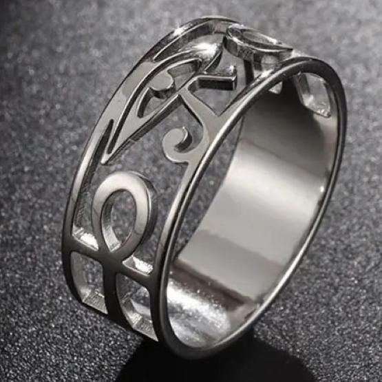 Ring Ancient Egypt Egyptian Symbol Ankh Eternal Life Cross Eye Horus Key Life Amulet Talisman Protect Health Charming Accessories