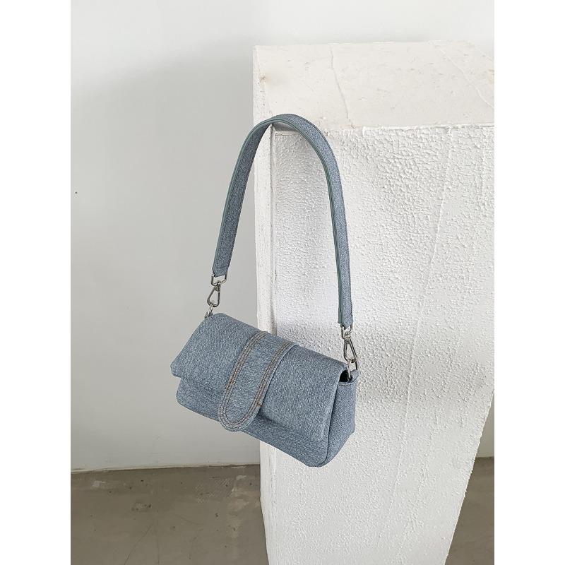 New Denim Bag Old Baguette Shoulder Bag Women Niche Design Leather Underarm Bag Women