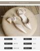 High Heels Women's Summer 2025 New French Bag Head Rivets Shallow Thick Heel Pointed Head Versatile Fashion Sandals Women