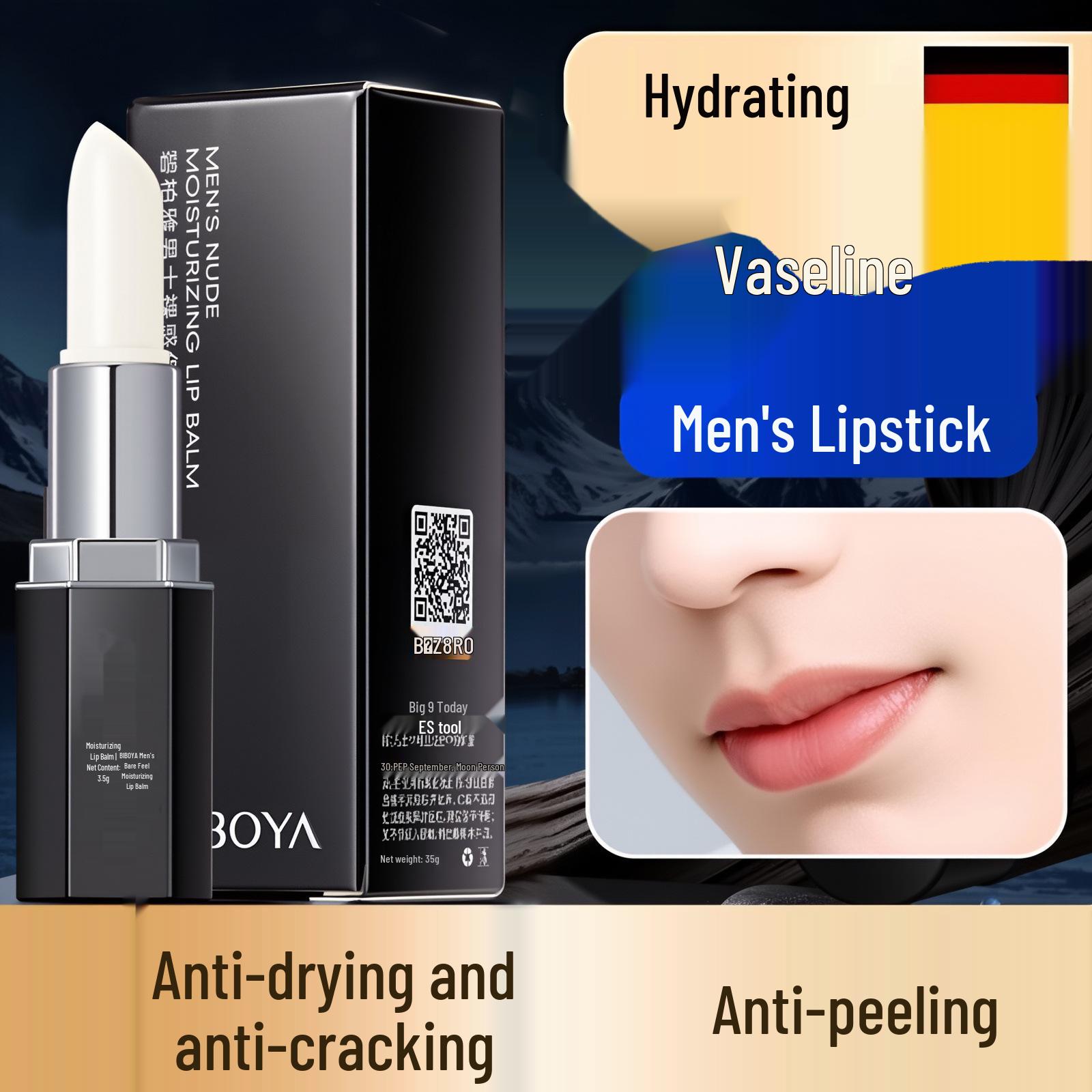 Bibaia Men s Vaseline Bare Feel Lip Balm - Moisturizing, Anti-Cracking, Gentle Nourishing for Autumn & Winter.
