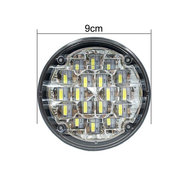 2pcs Car White LED Daytime Driving Light DRL 12V Waterproof Auto Fog Light Exterior Headlight for Truck Trailer RV Camper Lorry
