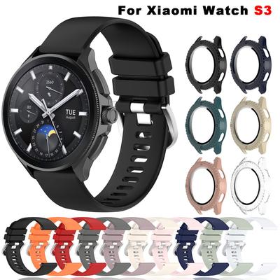 Silikonowa Opaska do Zegarka Etui Na Xiaomi Watch S3 Ochrona Zegarka Etui PC Folia Szklana Bransoleta Pasek do Zegarka Pasek Xiaomi Watch S3