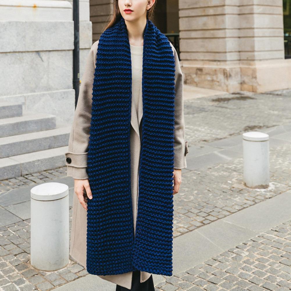 Women Solid Color Scarf Delicate Knitting Fashion Scarves Warm Neck Scarf