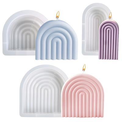 14cm Rainbow Arch Candle Silicone Mold DIY Rainbow Bridge Geometry Candle Making Soap Resin Plaster Mould Art Craft Home Decor