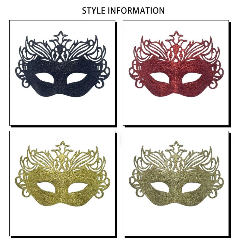 Half Face Design Glitter Crown Mask Sparkle Finish Role Playing Mask Party Mask Accessory  Adults