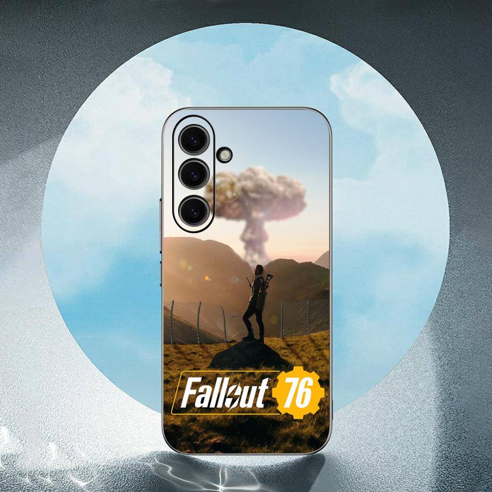 F-Fallout-T 76 For Samsung Galaxy S25 S24 S23 Ultra S22 S21 Plus S20 Black Soft Silicone Protective Case