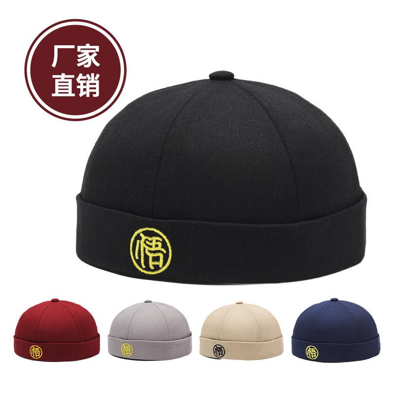 Neue Beanie Melonenmütze Hip-Hop-Stil Street-Trend Vermieterhut Herren Vierjahreszeiten Vielseitig Retro Bestickt Tang-Hut