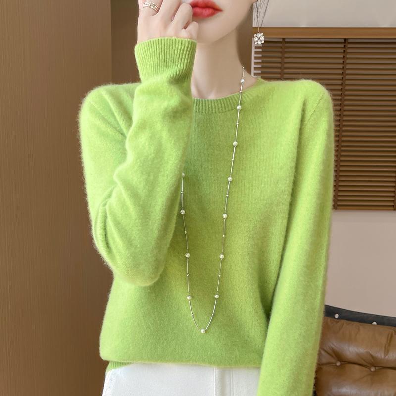 Women's Cashmere Sweater Qinghe Cashmere 30% Cashmere 70% Wool Autumn and Winter Pullover Warm and Fashionable