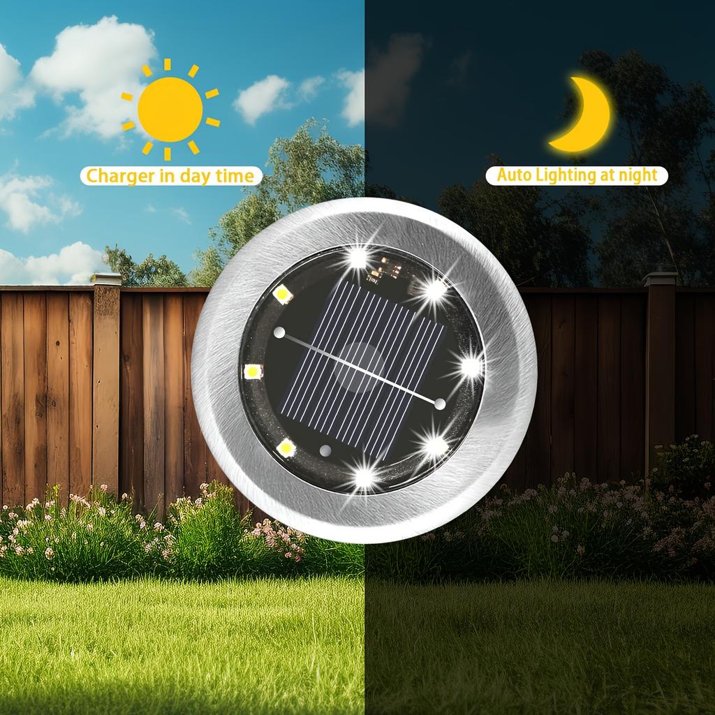 Solar Ground Spotlight Geo Lights,Outdoor Landscape Lights,LED Rotating Disc Lights,Garden Lawn Lighting,Floor Lamp, Pathway Yard Walkway Patio Lawn