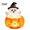 Spooky Halloween Table Decor Cute Light Up Ghost Decoration, Small Statue Night Light, Gifts for Lovers Resin Decoration Indoor, Kitchen Tiered