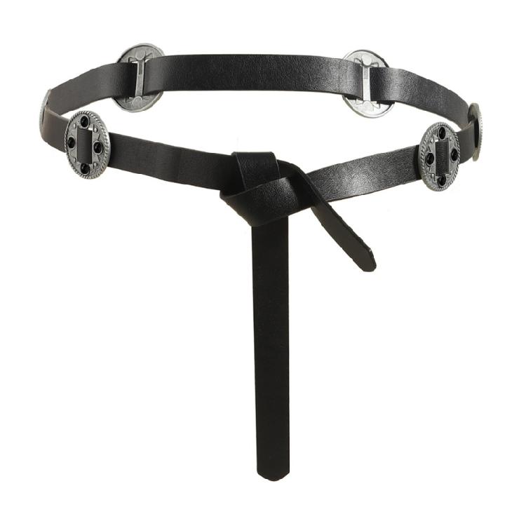 

Ladies Multipurpose Ethnic PU Leather Waist Belt with Carved Metal Decors Adjustable Waistband Complements Any Garment