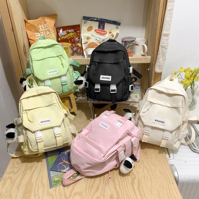 

Harajuku simple special-shaped model labeling lock student schoolbag 2025 Korean large-capacity backpack Single Pack рожевий