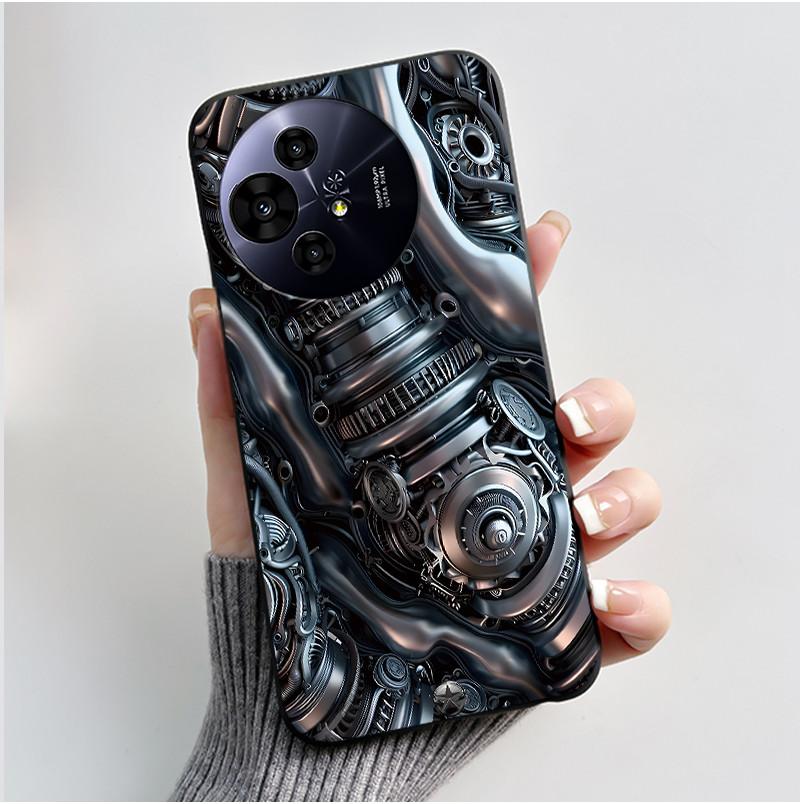 Hülle für TCL 50 NxtPaper 5G / 50 Pro NxtPaper 5G Hülle Luxus Drache Süß Cool Jungen Mädchen Schwarz Matt Weiches Silikon Rückabdeckung