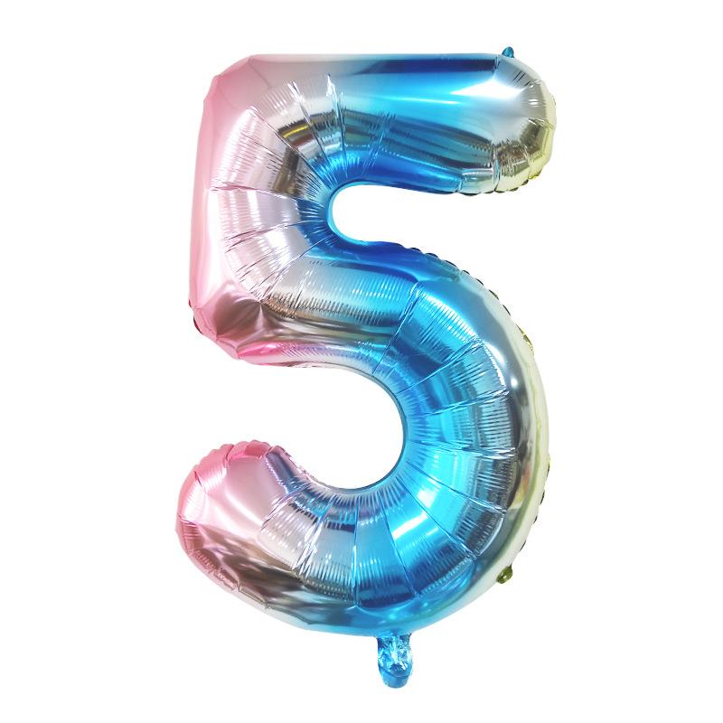 32 Inch Gradual Change Color Aluminum Film Digital, Medium Aluminum Film Digital Balloon Birthday Party Holiday Decoration