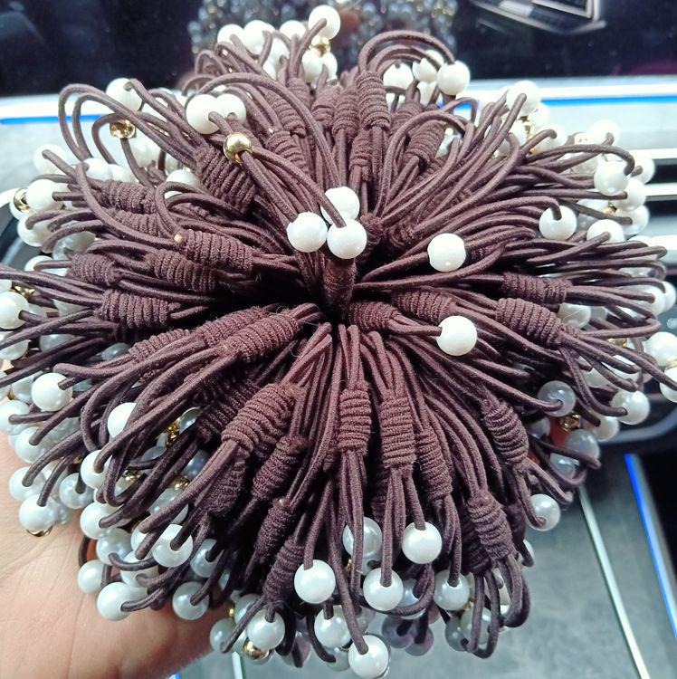 Pearl Hair Tie: Three-Layer Nine-Bead Headwear Accessory