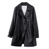 Women's Mid-Length Sheepskin Leather Trench Coat - 2025 Spring/Autumn Popular Fashion Outerwear