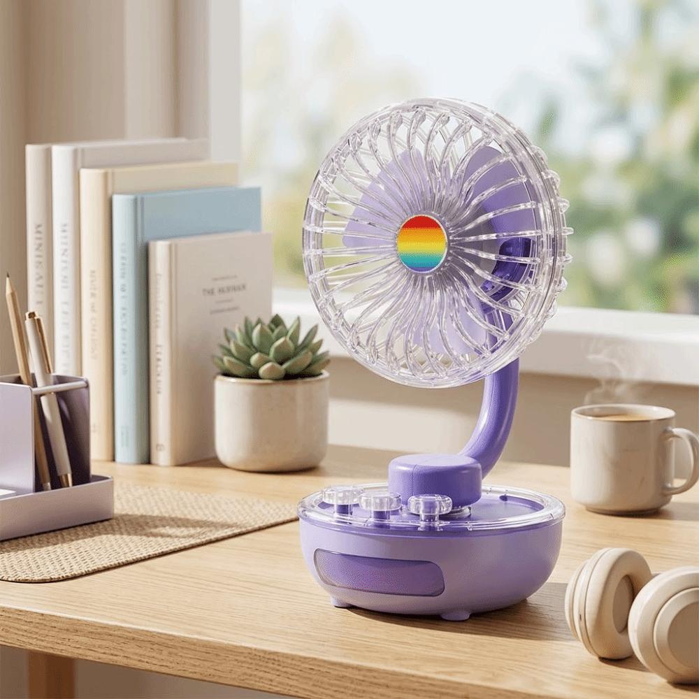 Compact Design Rechargeable Mini Table Fan Portable Personal Cooling Fan Desktop Placement