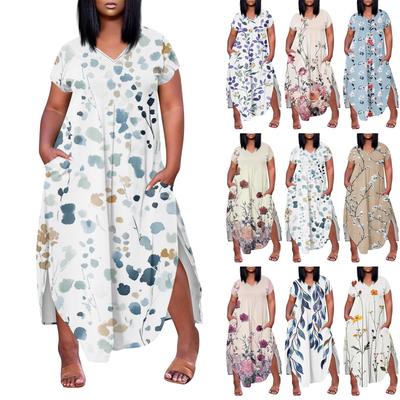 Women's Temperament Short Sleeve Casual O-Neck Plus Size Dress
