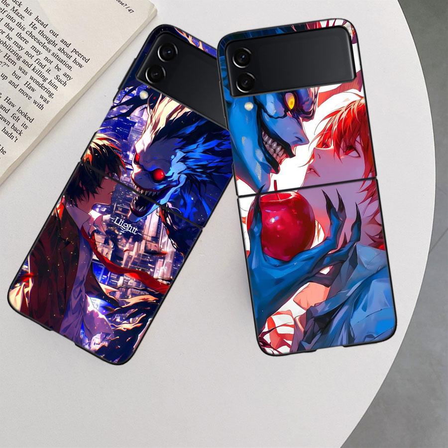 Anime Deth Note Light Yagami Case For Samsung Z Flip 6 5G Galaxy Z Flip 5 4 3 5G Black Hard Cell Phone Cover Luxury PC Shell Coq