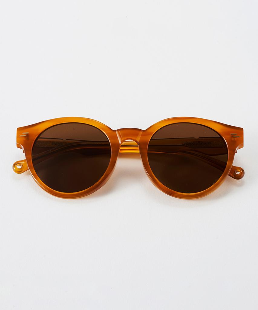 Seupeulingseuteulingseu Round Horn-Rimmed Sunglasses Page 82 [Camel]