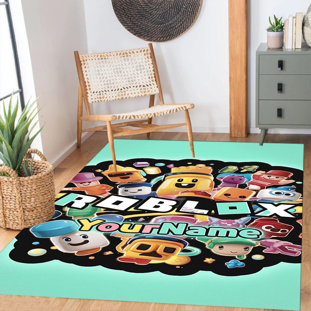 Roblox 54 Customized Name Area Rug Design for Study Room Foyer Outdoor Dormitory Anti-slip Rug Decorate Offices Best for Christmas