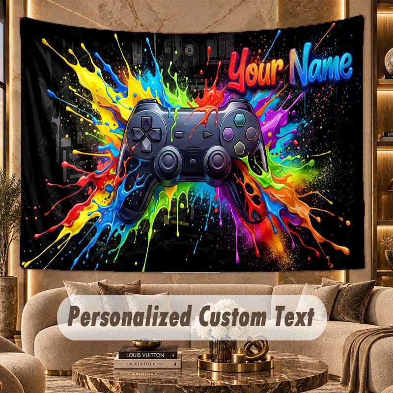 Fantasy-Abenteuer (19) Themen-Wandteppich, individuell mit Namen und Text, personalisierter Hänge-Wandteppich für Schlafzimmer, Wohnzimmer-Dekoration