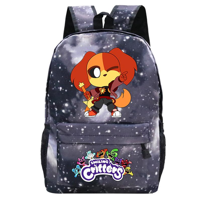 Smiling Critters Smiling Animals College Style Boys And Girls Junior High School Students School Bag Casual Backpack