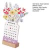 Blumenvase Kalender 2026 Floraler Schreibtischkalender mit Holzfuß Blühender Blumen Monatskalender für Zuhause Büro Schule