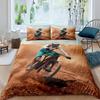 Bicycle Duvet Cover Set Motocross Racer Bedding Set King Size Mountain Bike Comforter Cover Extreme Speed Sports Bedspread Cover