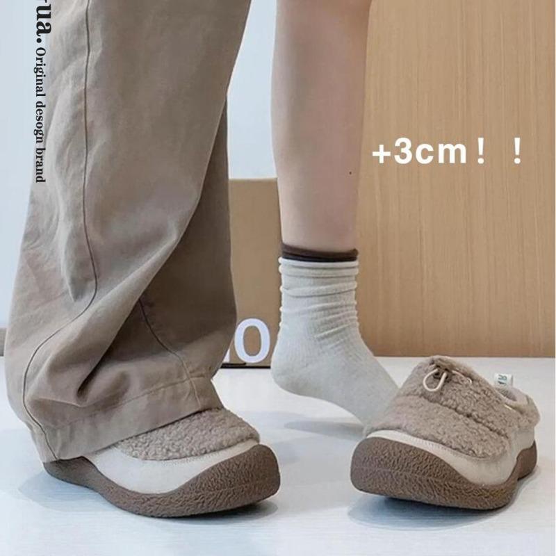 Niche thick-soled fluffy slippers women's new winter velvet warm one-pedal bag head cotton shoes
