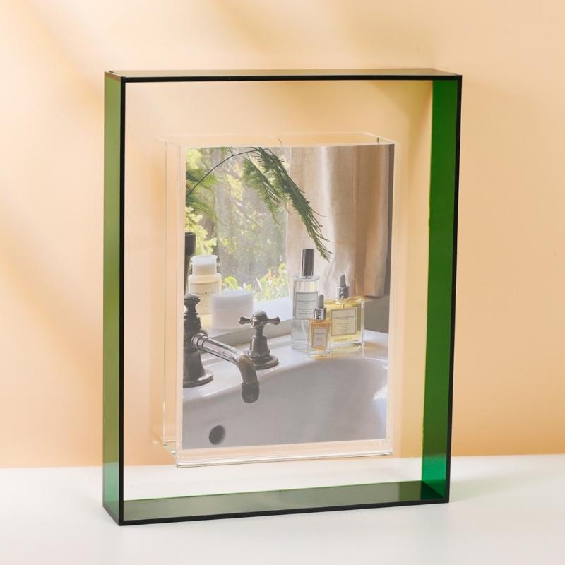 Photo Frame Acrylic Photo Holder for Desktop Display Support Horizontaled Vertical Clear