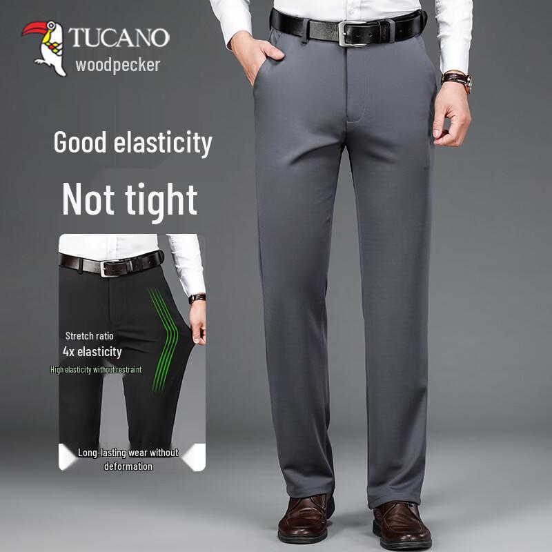 TUCANO Men's Loose Straight Fit Casual Business Pants