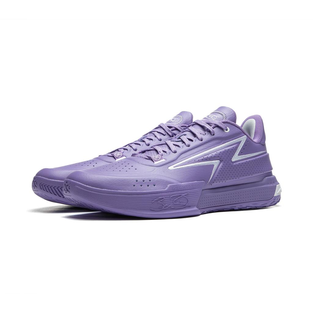 Li Ning Wade Lightning Miami Night Pohodlné Odolné Protiskluzové Nízké Basketbalové Boty Pánské tenisky Fialové ABPU039-5