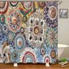 Bohemian Shower Curtains Retro Colorful Boho Printed Bath Curtain Polyester Fabric Home Decor Mosaic Shower Curtains with Hooks