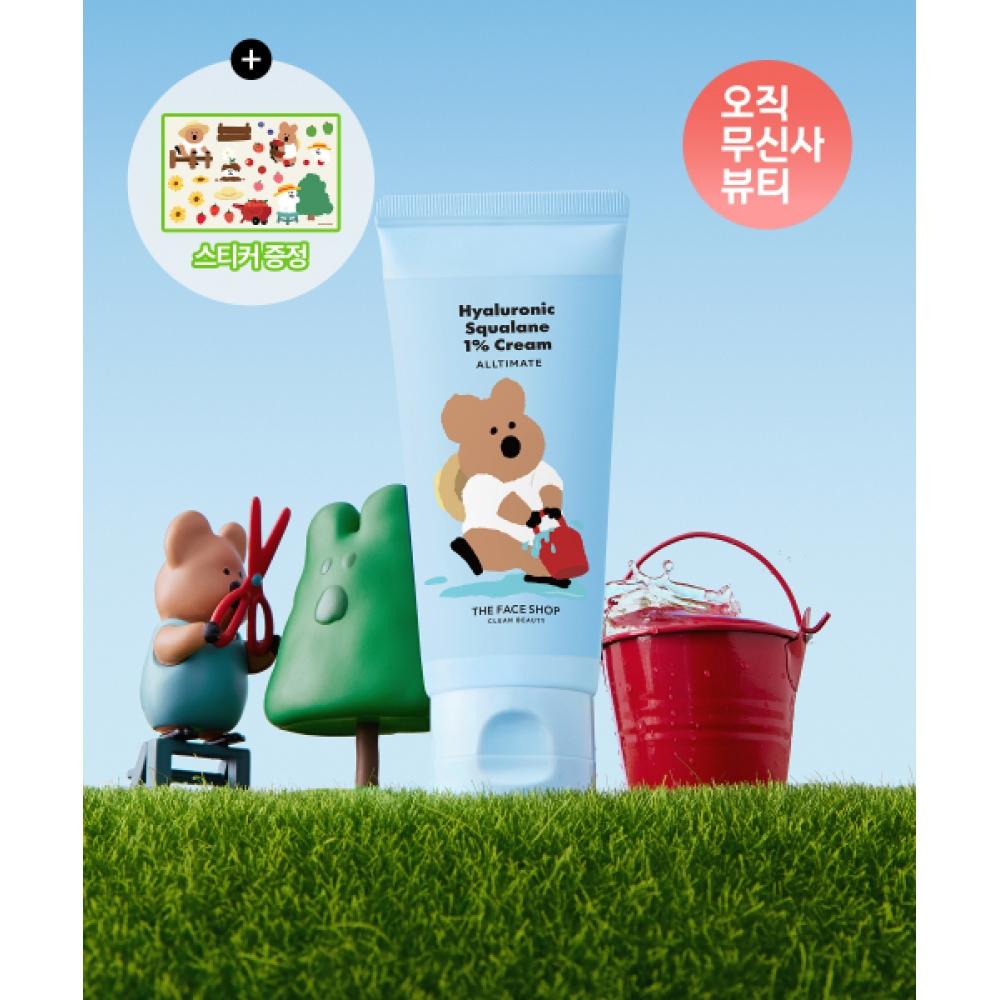 The Face Shop Musinsa Exclusive [dinotin Edition] Ultimate Hyaluronic Squalane 1  Cream Boost  Free Sticker FREE