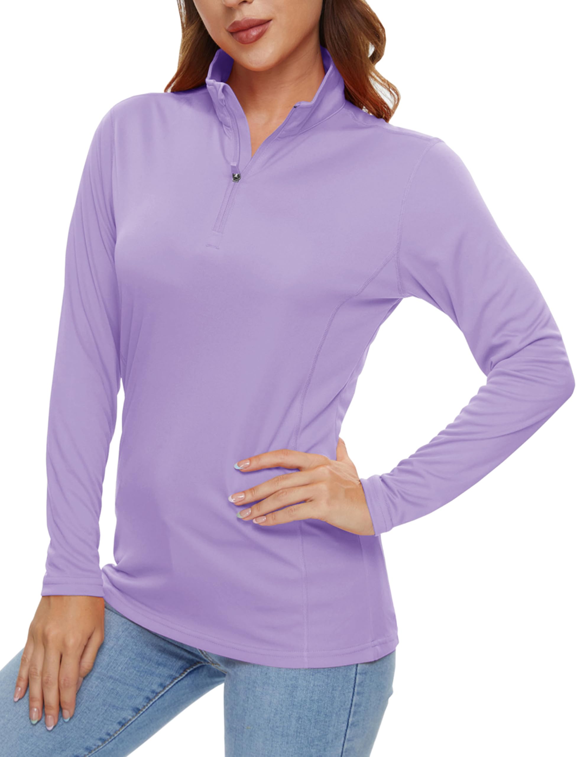 

KEFITEVD Раш Спорт Длинный Солнечный Свет Размер L Женский Защитник, Футболка с половинной молнией, Влагоотводящая, Быстросохнущая, Рукав, Одежда для зала/тренировок, Защита,