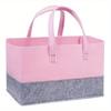 1pc Felt Handbag Large Capacity Shopping Bag, Foldable Tote Bag For Toy Book Sundries Storage With Handle