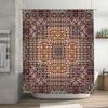 Bath curtain with geometric pattern design made of polyester fabric for home decoration in bathroom