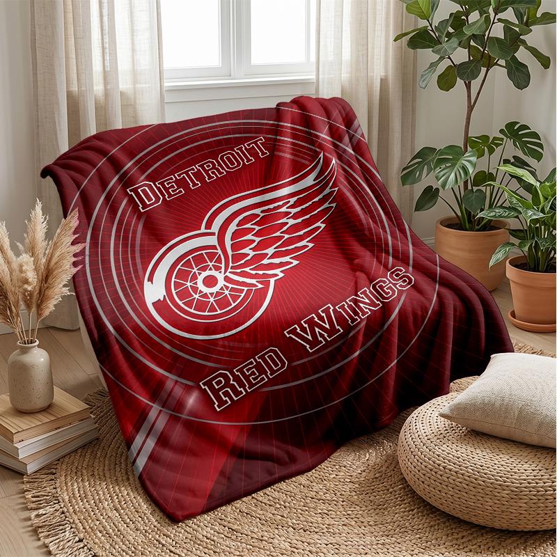 Coperta in Flanella e Pile Detroit Red Wings Coperta Calda e Accogliente per Divano Letto Viaggio Uso in Tutte le Stagioni
