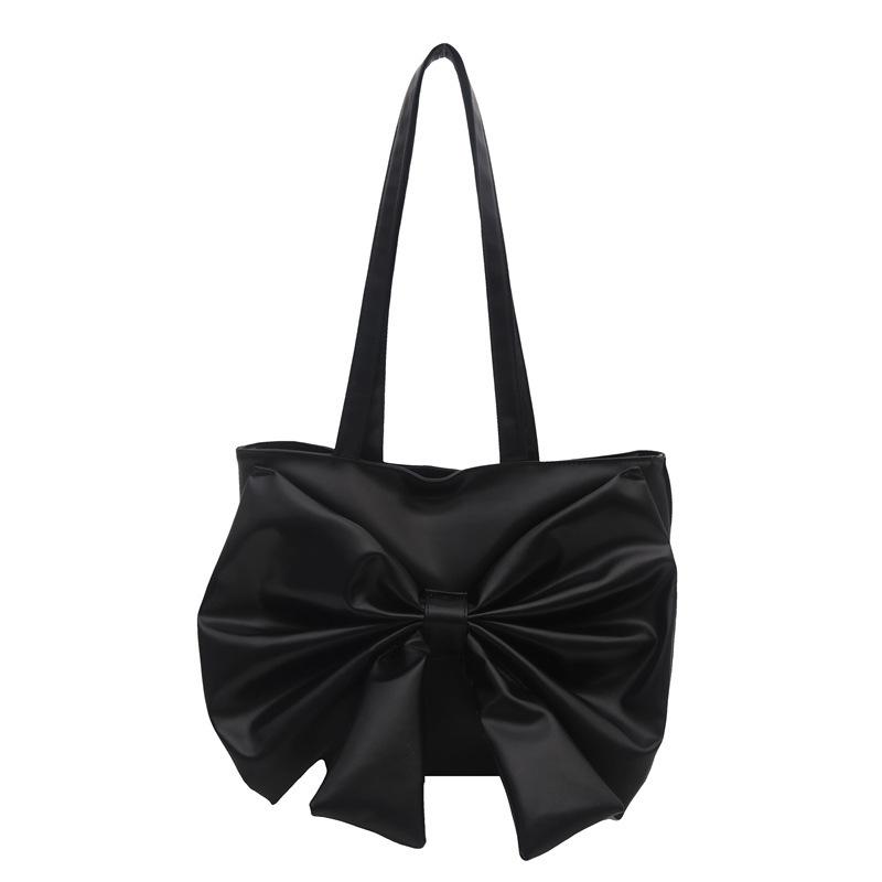 Niche fashion foreign shoulder bag 2025 summer new Korean version girl bow commuter tote bag