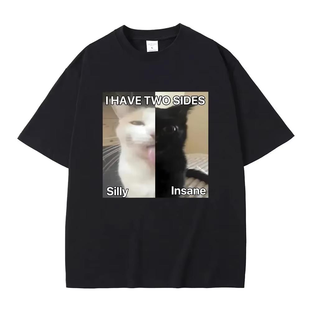 

Funny Tees Oversized T-shirt I Hace Two Sides Silly and Lnsane Meme Print Tshirt Women Casual T Shirts Summer Loose Short Sle... 5XL різнокольоровий