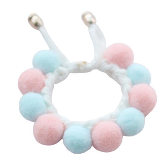 Handmade Plush Balls Stitching Collar Dog Cat Neck Strap Scarf Bib Pet Supplies